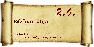 Rónai Olga névjegykártya
