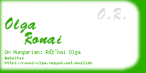 olga ronai business card